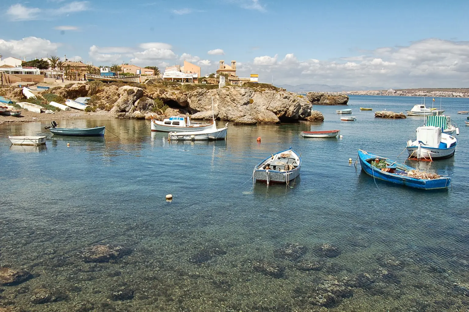 Tabarca Island bay with boats